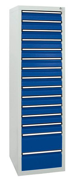 stumpf ladekast serie STS 410, RAL 7035/5010, 15 laden (13x100, 2x200 mm), 7105774