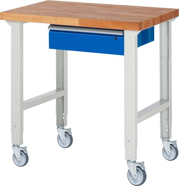 RAU verrijdbare werkbank (in hoogte verstelbaar) 7001A1, 1000x700x950-1000mm, 4 zwenkwielen, 05-7001A1-107B4H4.11