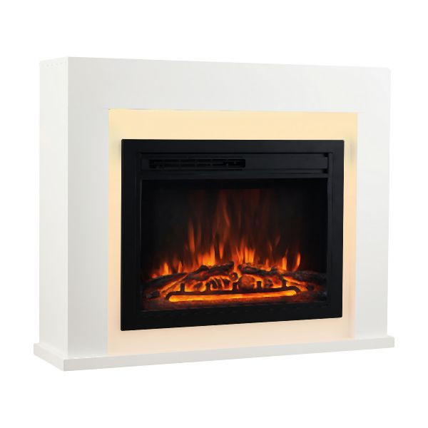 KAMINIO elektrische haard MATTI wit, met verwarming, E01-M01-W