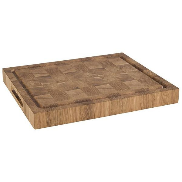APS buffetplank -PROFI-, 38 x 32 cm, hoogte: 4,5 cm, eikenhout, met sapgoot, met 2 zijopeningen, 00807