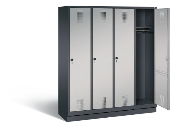C+P Evolo locker, H1800xW1590xD500mm, kleur: zwart-grijs/wit aluminium, 48020-42 S10072