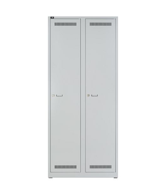 Bisley LIGHT kledingkast 2 vakken 400, lichtgrijs, GL08D1245