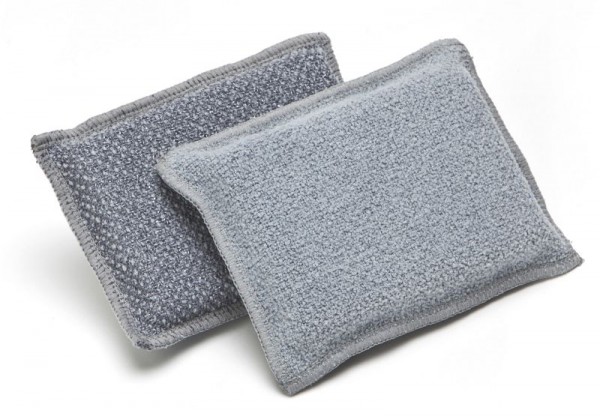De Witte microvezel schuurspons DUO grijs 13 x 9 cm, VE: zak van 10 stuks, 615.900.590