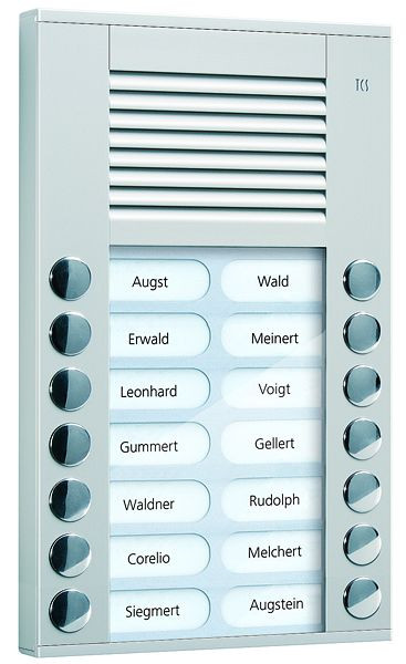 TCS audio voordeurstation serie PES 14 belknoppen (rechts/links uitgelijnd), AP zilver, PES14-EN/04