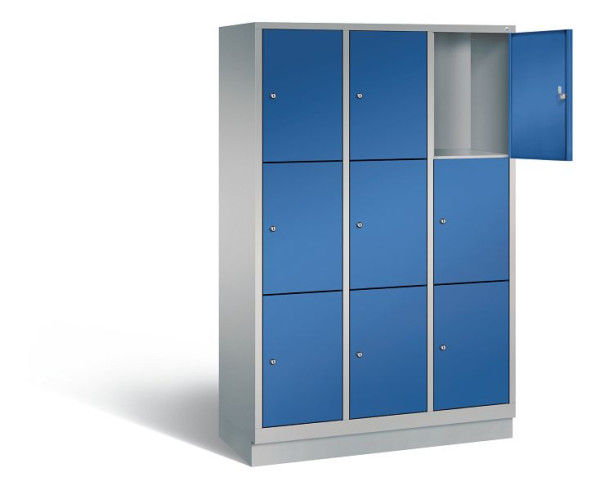 C+P lockerkast Evolo, H1800xB1200xD500mm, kleur: wit aluminium / gentiaanblauw, 48020-323 S10243