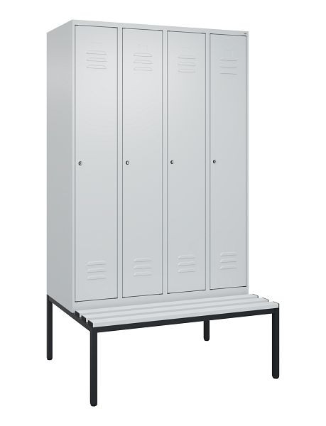 C+P luierkluis Classic PLUS met middenwand, 4 vakken, 2120x1200x815mm, 7035/7035, cilindersloten, 0800507-40F S10024