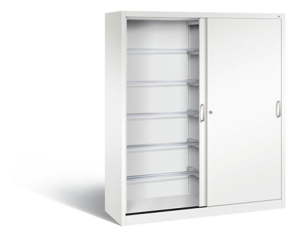 C+P schuifdeurkast Acurado, H1950xB1600xD500mm, kleur: verkeerswit, beugelgreep, 2150-60 S10045