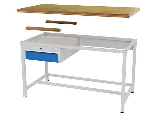 Bedrunka+Hirth adapter voor ophangblok aan werk- en werktafels, afmetingen in mm (BxDxH): 650 x 35 x 35, 03ADAPAWTSL