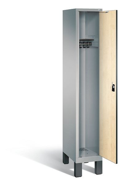 C+P Evolo garderobe, H1850xB320xD500mm, kleur: wit aluminium / Donau esdoorn decor, 48010-10 S10159