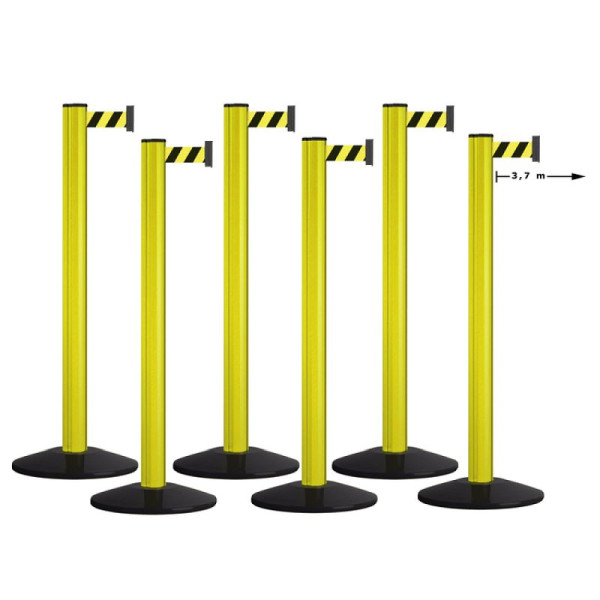 Stein HGS HGS personengeleidingssysteem set van 6 -Beltrac Extend Safety-, mobiel, geel (RAL 1018), geel/zwart gearceerd, 12445