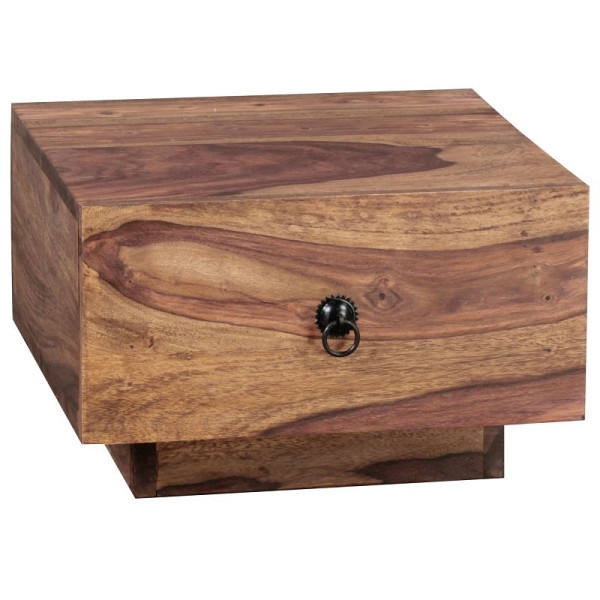 Wohnling Design nachtkastje MUMBAI massief Sheeshamhout 40x40x25 cm met lade, WL1.757