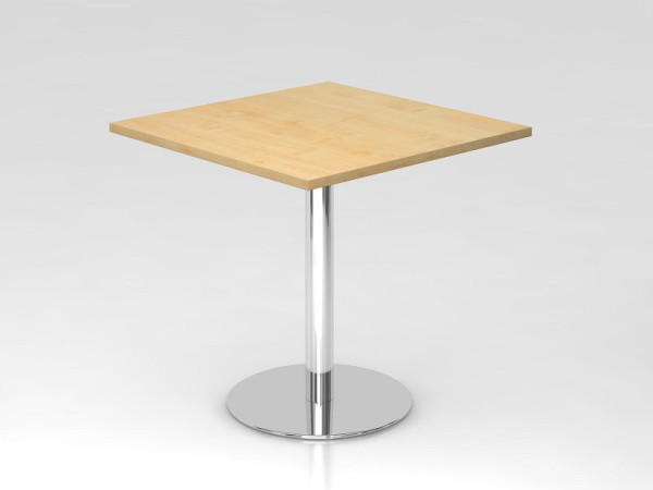 Hammerbacher vergadertafel 80x80cm esdoorn/chroom, verchroomd frame, VSTF88/3/C