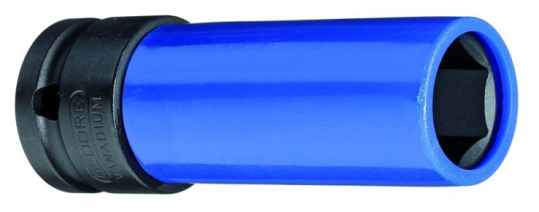 GEDORE powerschroevendraaierdop 1/2'' met zeskantige beschermhuls, lange vorm, 17 mm, verkeersblauw, 2178214