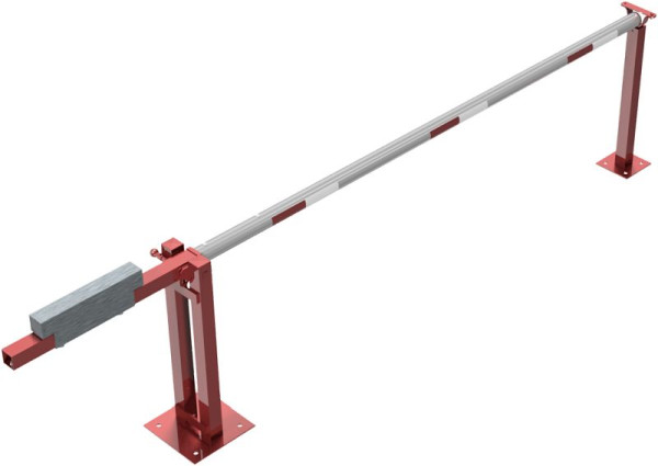 Schake slagboom met contragewicht en steunsteun, dagbreedte: 3000 mm, voor hangslot, 411_30VPB