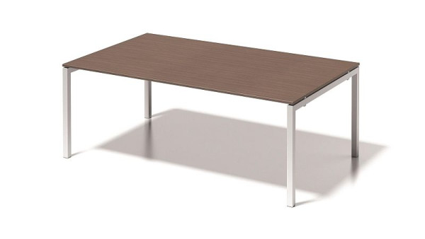 Bisley Cito directiewerkplek/vergadertafel, 730 mm in hoogte vast U-frame, H 19 x B 2000 x D 1200 mm, walnoot/verkeerswit, DUF2012WN396