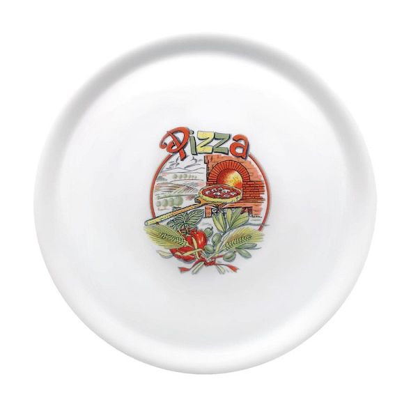 Saturnia porseleinen pizzabord 31cm met "pizza" decoratie, DJ956