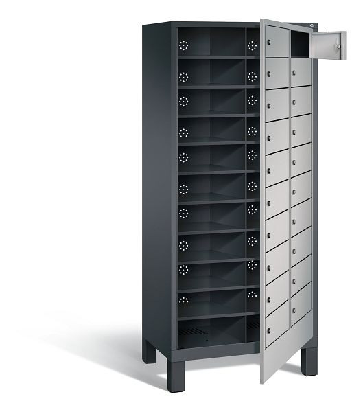 C+P wasverzamelkast Evolo, H1850xW810xD500mm, kleur: zwart-grijs/wit aluminium, 48060-210 S10073