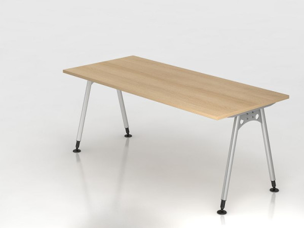 Hammerbacher bureau A-poot 180x80cm eiken, rechthoekige vorm, VAS19/E/S