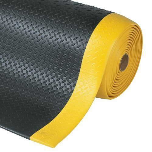 DENIOS Anti-Ermüdungsbelag DS 9.R, Rolle 0,9 x 18,3 m, schwarz / gelb, 137057