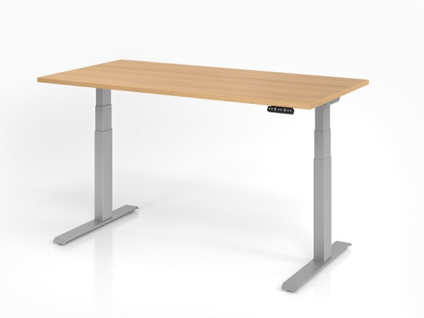 Hammerbacher bureau XDKB16, 160 x 80 cm, blad: eikenhout, 25 mm dik, ABS dikke rand, rechthoekige vorm, VXDKB16/E/S