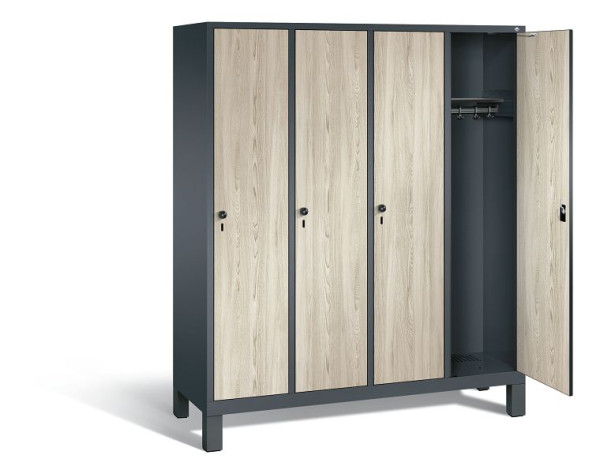 C+P Evolo kleerkast, H1850xB1590xD500mm, kleur: antracietgrijs / Sen ash decor, 48010-42 S10264
