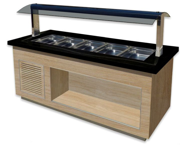 Saro warm buffet voor 5x 1/1 GN, model PREMIUM LINE SB-H200 EIKEN, 366-2610