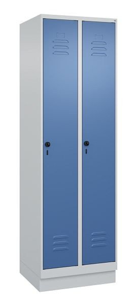 C+P luierkluis Classic PLUS met middenwand, bodem, 2 vakken, 1950x600x500mm, 7035/5023, veiligheidsdraaigrendel, 080020-20F S10005