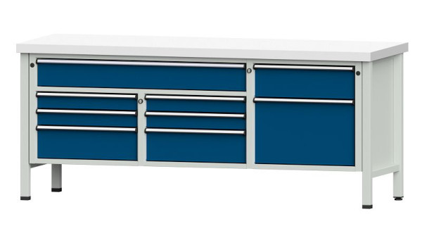ANKE werkbanken kistwerkbank, model 282 V, 2000 x 700 x 850 mm, RAL 7035/5010, KSP 50 mm, 304.538