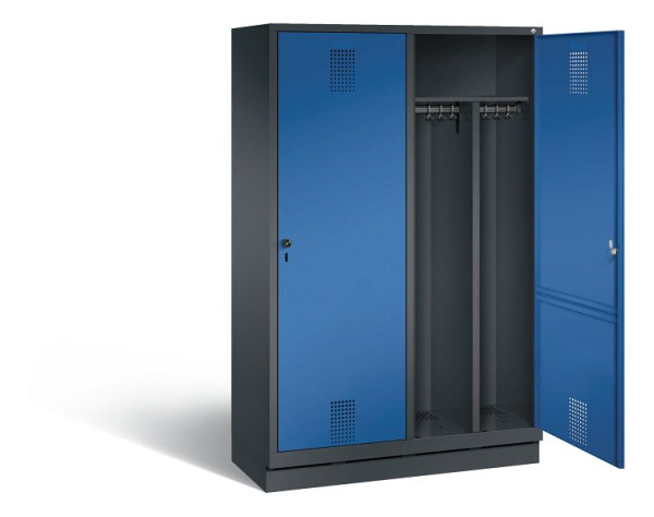 C+P zwart wit kastje Evolo, H1800xW1190xD500mm, kleur: zwart grijs / gentiaanblauw, 48220-40 S10014