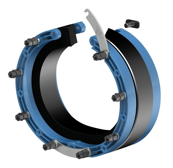 DOYMA Curaflex afdichtingsinzet Nova Uno/T (scharnierend) DN 150 voor 105 mm tot 112 mm HK / EPDM, 188211015040