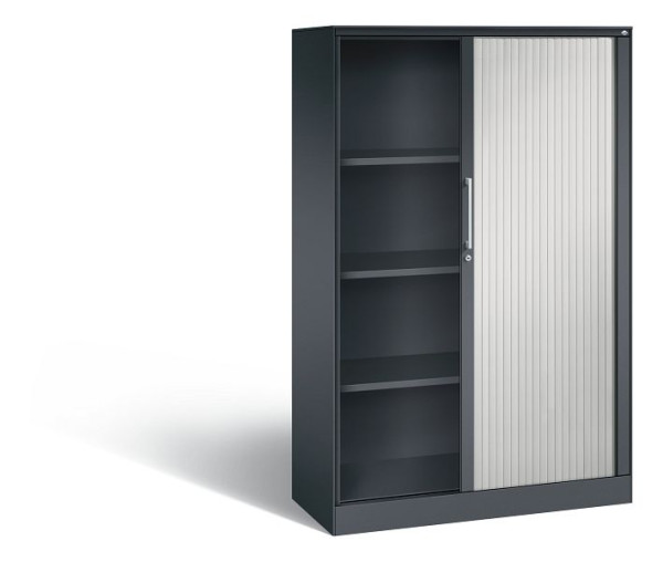 C+P rolluikkast Asisto, H1639xB1000xD435mm, kleur: zwartgrijs/lichtgrijs, beugelgreep, 4 niveaus, 143012-000 S10064