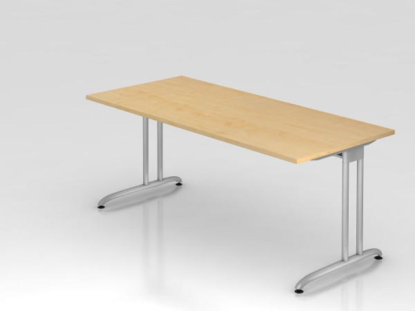 Hammerbacher bureau C-poot 180x80cm esdoorn, horizontale kabelgoot, werkhoogte 72 cm, VBS19/3/S