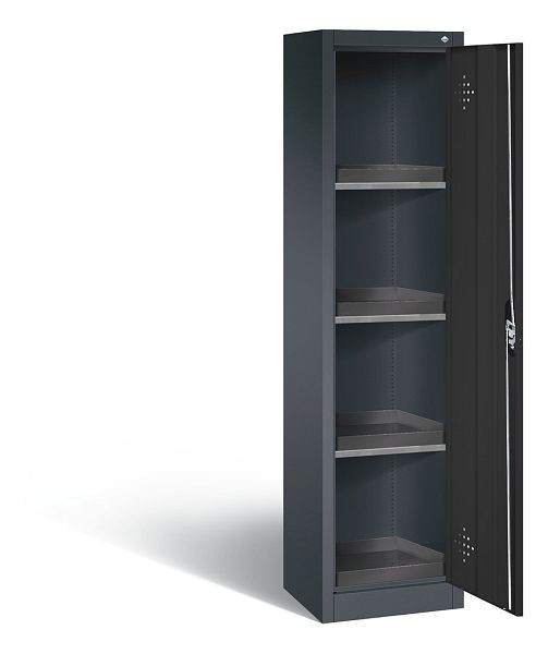C+P klimaatkast Acurado, H1950xB502xD500mm, kleur: zwart-grijs, verzonken handgreep, 8901-316 S10117