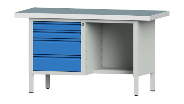 ANKE werkbanken kistwerkbank, model 334 E, 1500 x 700 x 850 mm, RAL 7035/5012, UBP 50 mm, 510.313