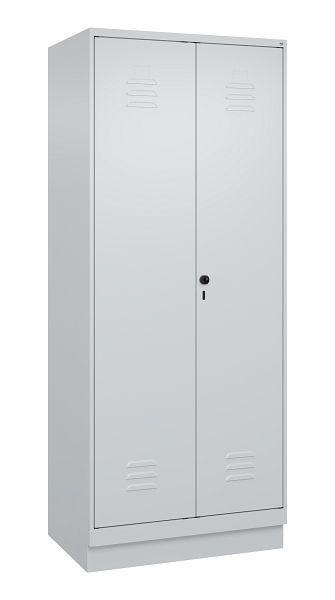 C+P Umkleidespind Classic PLUS SW, Sockel, 2 Abteile, 1950x800x500mm, 7035/7035, Drehriegel, 080022-22 S10009