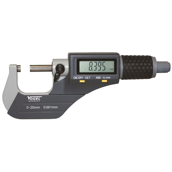 Vogel Germany digitale schroefmaat, DIN 863, IP40, absoluut meetsysteem, 0 - 25 mm / 0 - 1 inch, 231061