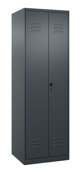 C+P Umkleidespind Classic PLUS, Doppel-Spind, 2 Abteile, 1850x600x500mm, 7016/7016, Drehriegel, 080002-20P S10003