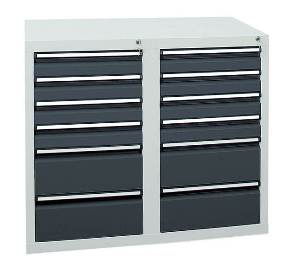 stumpf ladekast serie STS 410, RAL 7035/7016, 12 laden (8x100, 4x200 mm), 7102671