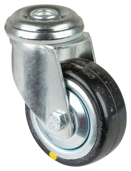 BS-wielen Zware apparaatwielen, breedte 30 mm, Ø80 mm, tot 80 kg, grijs rubber, elektrisch geleidend, kogellagers, VE = 2 stuks, C101.A89.080