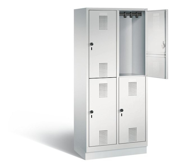 C+P locker dubbeldekker Evolo, H1800xW810xD500mm, kleur: lichtgrijs, 48320-22 S10023
