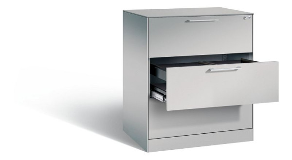 C+P hangarchiefkast Asisto, H1010xB800xD600mm, kleur: wit aluminium, beugelgreep, 146243-312 S10004