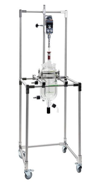 Rettberg verrijdbaar frame voor reactievaten tot 6 liter, met flenshouder NW 200, RVS, 134291120