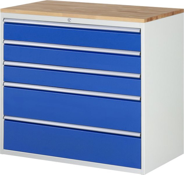 RAU ladekast serie 7000, B1145 x D650 x H1035mm, laden: 3xH150, 2xH240 mm, massief beukenhouten blad, dikte 25mm, 03-XXL7.4A-B.11