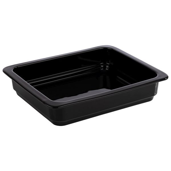 APS GN 1/2 bak, 32,5 x 26,5 x 6 cm, porselein, zwart, hittebestendig tot 220°C, 3,4 liter, 82277