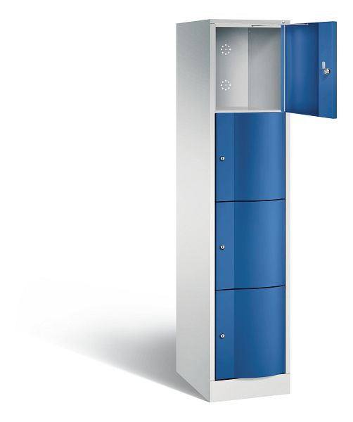 C+P lockerkast Resisto, H1950xB396xD540mm, kleur: lichtgrijs / gentiaanblauw, 8470-172 S10009
