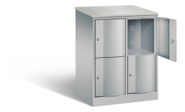 C+P XL lockerkast Resisto, H1077xB772xD640mm, kleur: wit aluminium, 8472-273 S10062