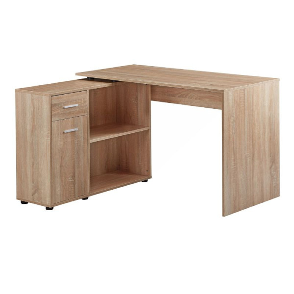 Wohnling Design hoekbureau met plank Sonoma 120 x 75,5 x 106,5 cm, WL5.304
