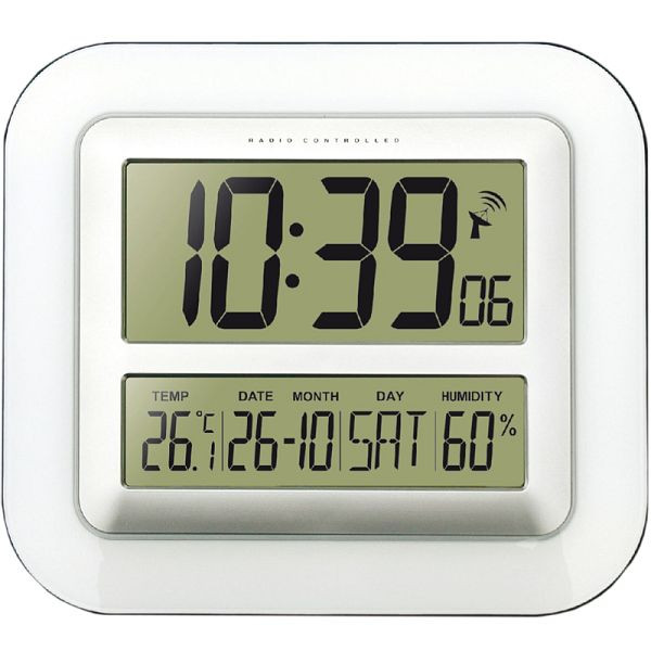 Technoline DCF-77 draadloze wandklok met handmatige instelmogelijkheid, afmetingen (BxHxD): 276 x 195 x 27 mm, WS 8006