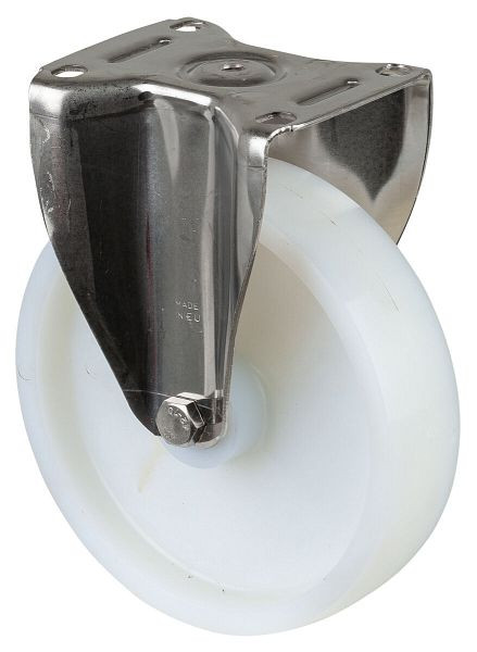 BS Rollen RVS zwaarlastwiel, bokwiel, breedte 50 mm, Ø200 mm, tot 450 kg, loopvlak/wiellichaam kunststof, RVS rollager, HS110.B14.201
