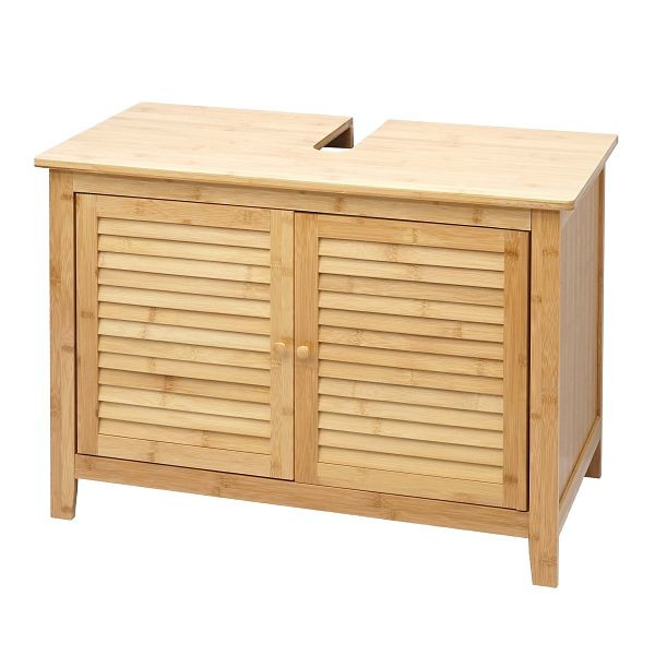 Mendler wastafelmeubel HWC-B18, badkamermeubel, bamboe, 60x80x40cm, 69320